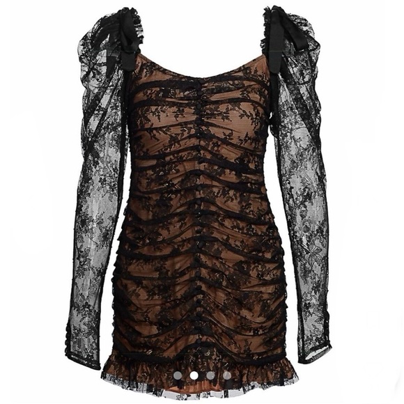 For love and lemons beverly coquette lace black mini dress​​ - Picture 2 of 8